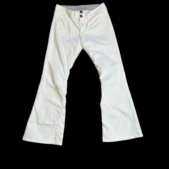 Banana Republic White Flare Wide Leg Stretch Denim Jeans Size 28 Petite - Picture 4 of 11